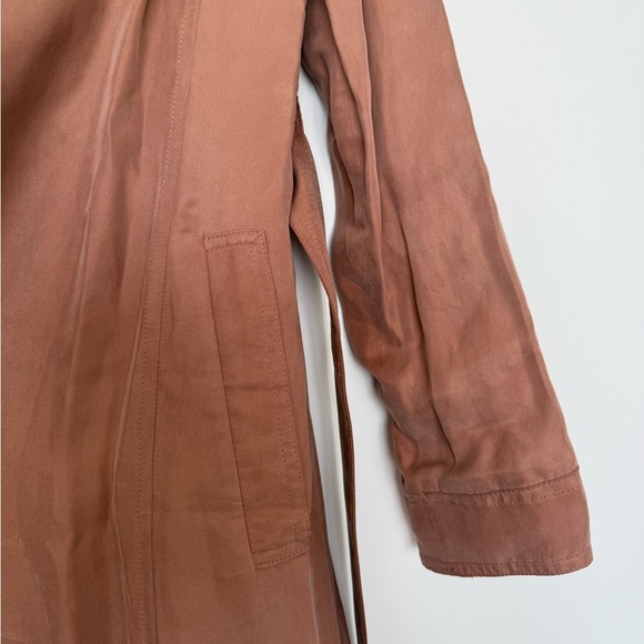 Banana Republic mauve/ rose brown Trench Coat Lightweight Cotton Blend - Picture 2 of 4